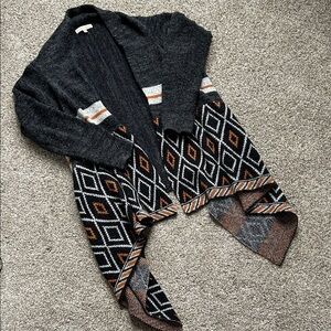 Young Threads Aztec Cardigan Sweater, Size Small